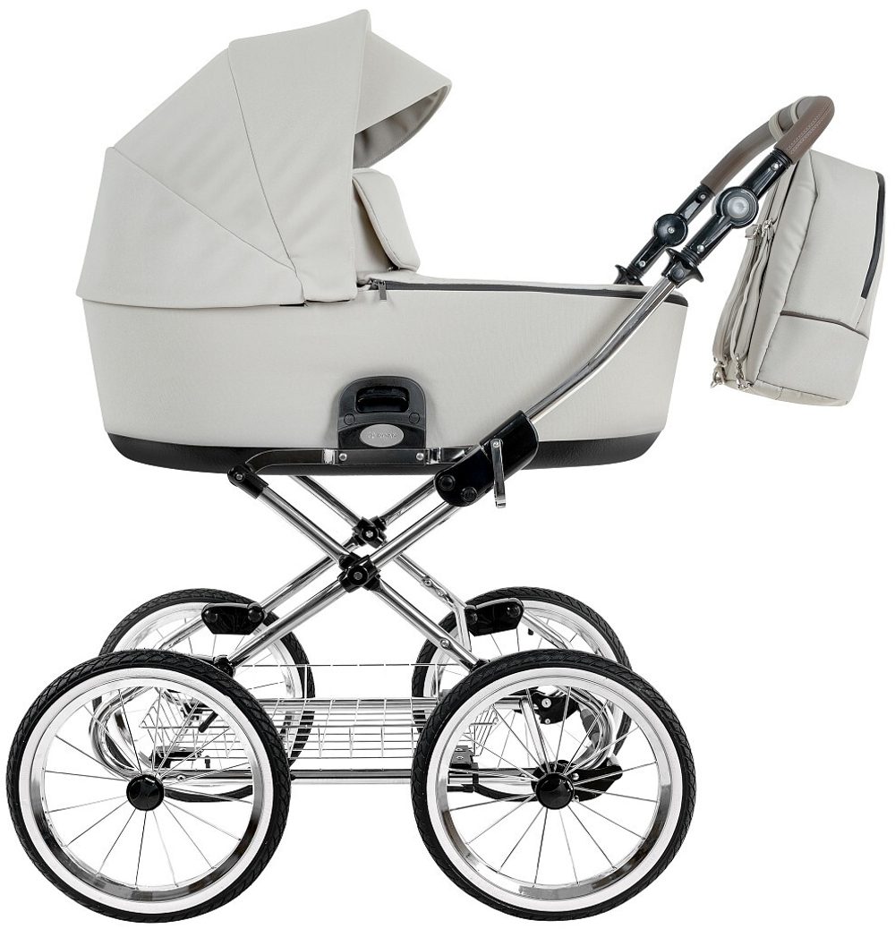 Детская коляска Roan Bass Next Classic d14 2.0 2 в 1 BSNC/94/2 Marzipan/Black/руч.Cappuccino