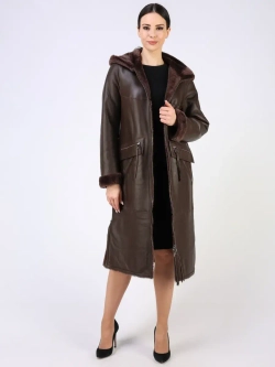 Дубленка зимняя натуральная с капюшоном