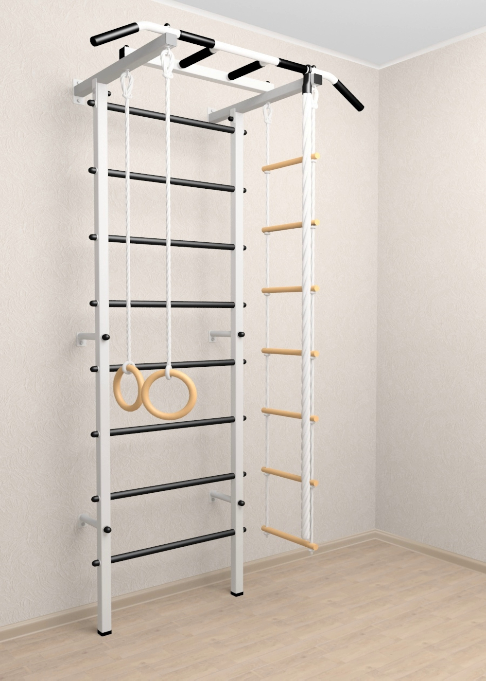 Шведская стенка Sv Pro 801 (Турник Pro/Канат/Кольца/Лестница)