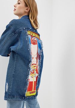 LIGVIANNI Джинсовая куртка Denim Jacket Shut Up And Kiss Me