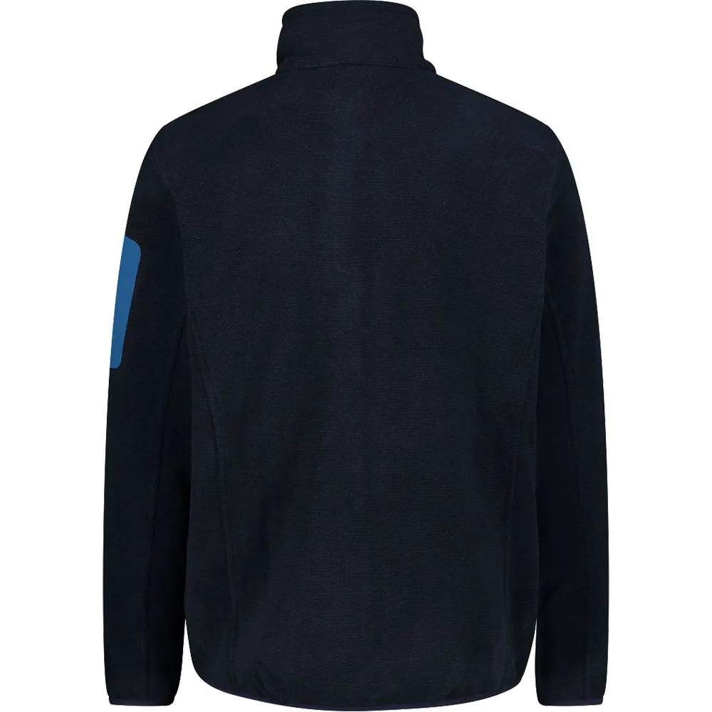 Толстовка флисовая CMP Men's jacquard Knit-Tech fleece with rhombus motif, артикул 38H2237, цвет BLUE INK (M928)