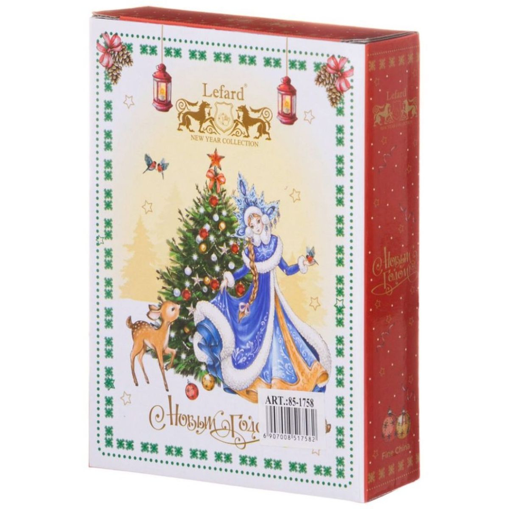 Подставка для ложки, фарфор, кругл, 15х11.5х2.5 см, красн, Lefard, Дед Мороз, 85-1758