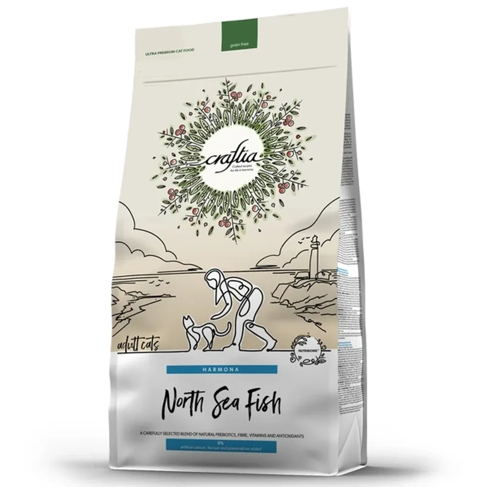 Сухой корм CRAFTIA HARMONA для взрослых кошек из рыбы северного моря