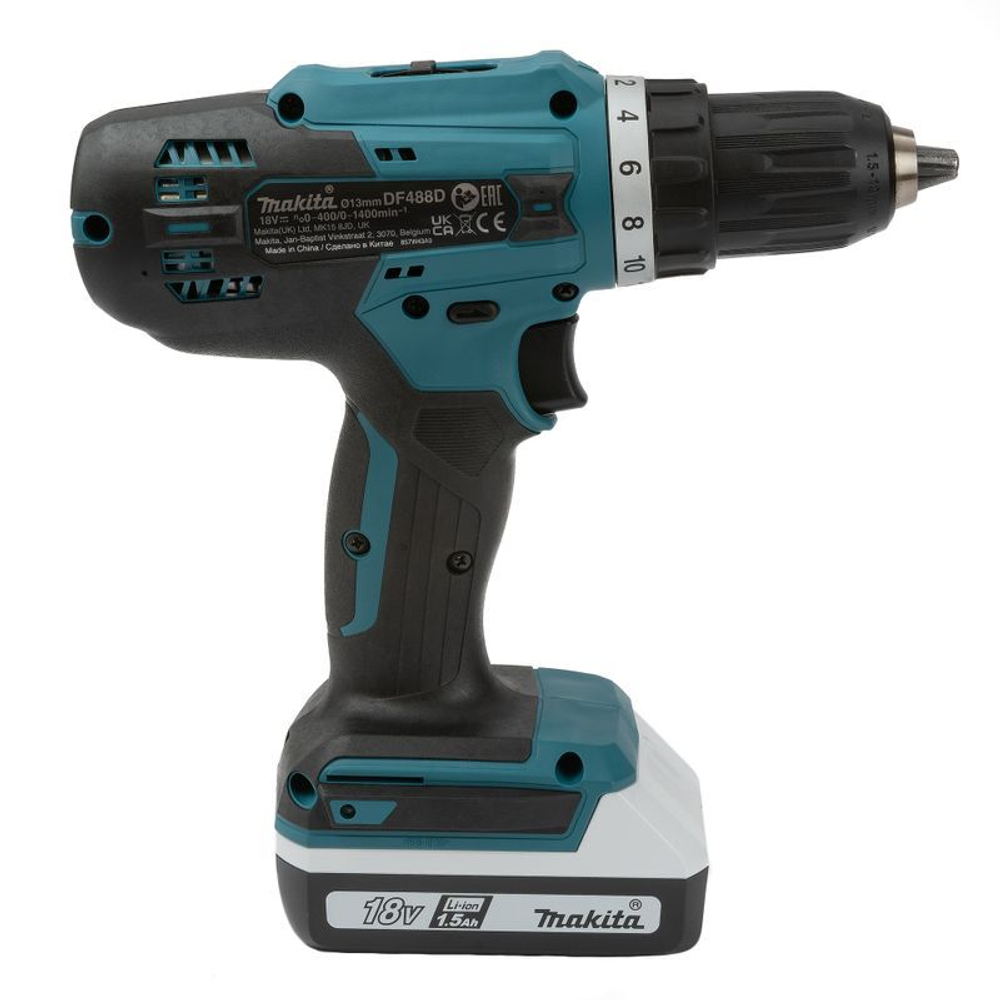 Дрель-шуруповерт Makita DF488DWE 18В 2х1,5 Ач