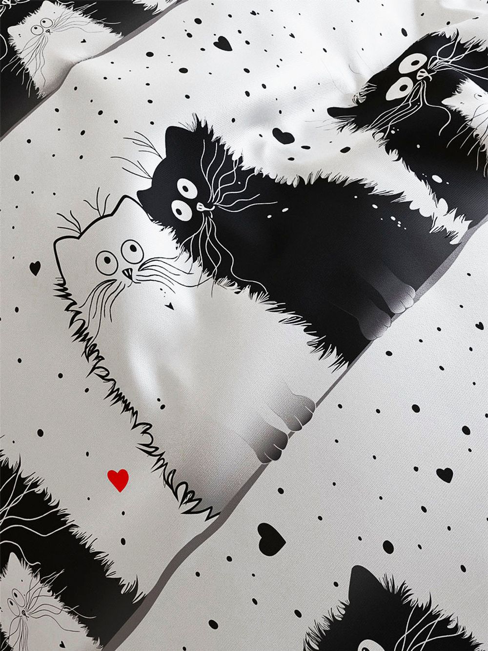 Постельное белье сатин Milky Garden "Tomcat" евро Наволочка 50х70 см 2 шт Простынь 240x215 см Пододеяльник 200x215 см