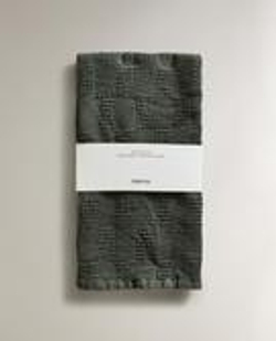 ZARA HOME ВАФЕЛЬНОЕ КУХОННОЕ ПОЛОТЕНЦЕ, ЗЕЛЕНЫЙ