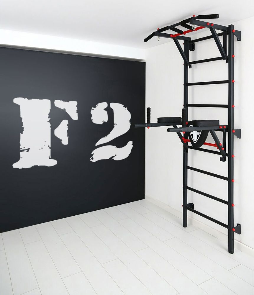 Шведская стенка Ferrum Force, турник Классик, черно-красный (F2)