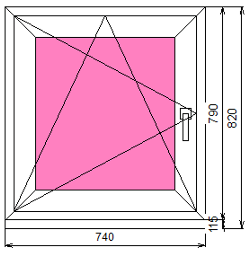 Пластиковое окно 790 х 740 ТермА Эко