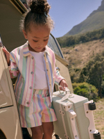 Рубашка и шорты в комплекте для девочки Next AA4-012, Кремовый, Розовый, Синий