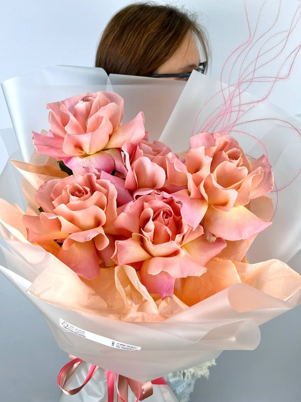 Французские розы , цвет розовый , 3 штуки