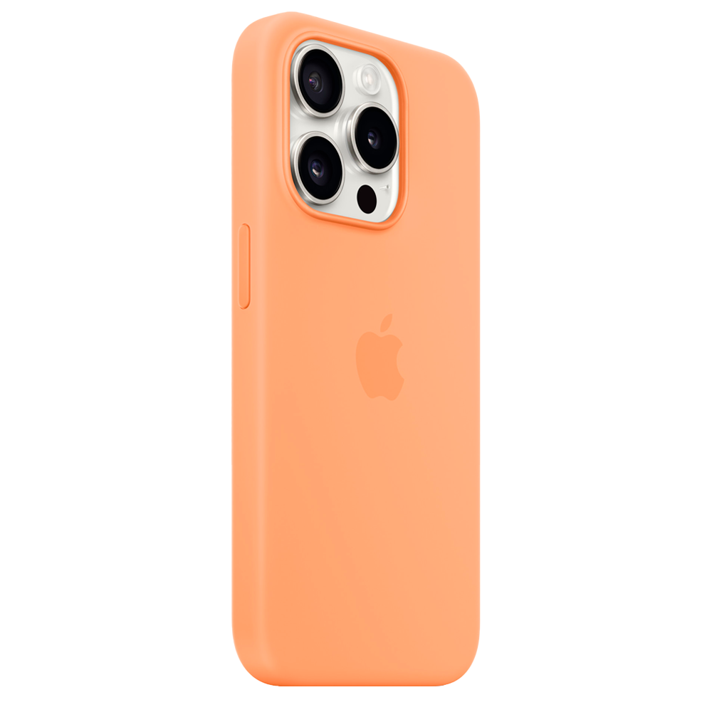 Силиконовый чехол с поддержкой MagSafe Apple Silicone Case для iPhone 15 Pro Max, Orange Sorbet (Апельсиновый сорбет)