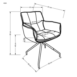 Стул HALMAR K523 серый/черный