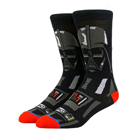 Носки серии STAR WARS "Дарт Вейдер", р-р 38-44 (черный, красные мысок и пятка)