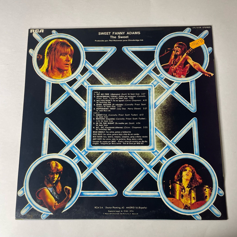 Винтажная виниловая пластинка LP The Sweet, Sweet Fanny Adams (Испания 1974)