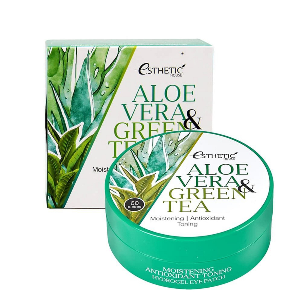 Esthetic House Aloe Vera and Green Tea Hydrogel Eye Patch гидрогелевые патчи для глаз c алое и зеленым чаем