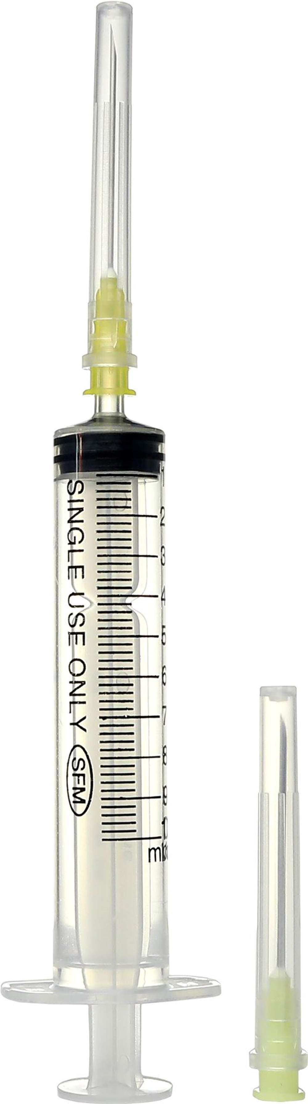 Шприц трехкомпонентный Luer с двумя иглами 10 мл 20G (0,9 ⨯ 40 мм) + (1,1 ⨯ 40 мм) 19G SFM 100 шт
