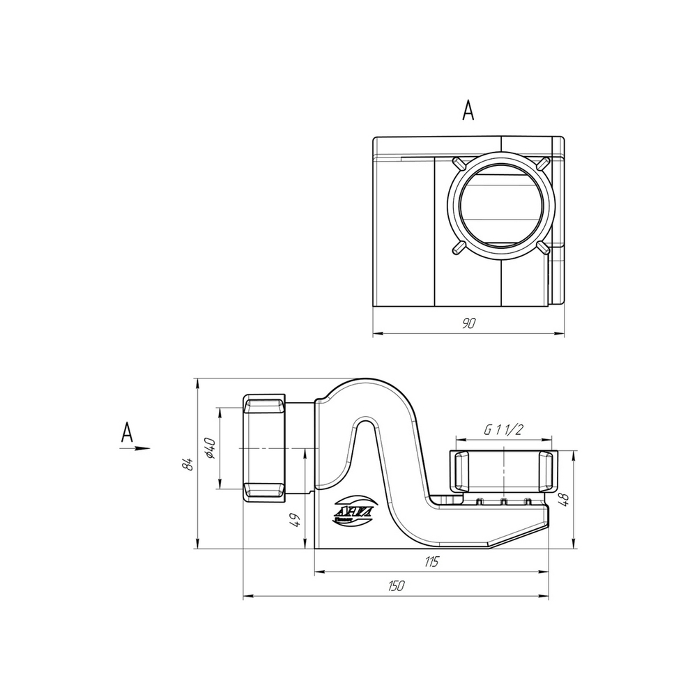 Обвязка на ванну  1 1/2*40 "Бриг" без выпуска E600 АНИ пласт