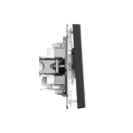 ARTGALLERY 2-клавишный ВЫКЛЮЧАТЕЛЬ с подсветкой, сх.5а, 10АХ, механизм, быстрозажим. клем., БАЗАЛЬТ