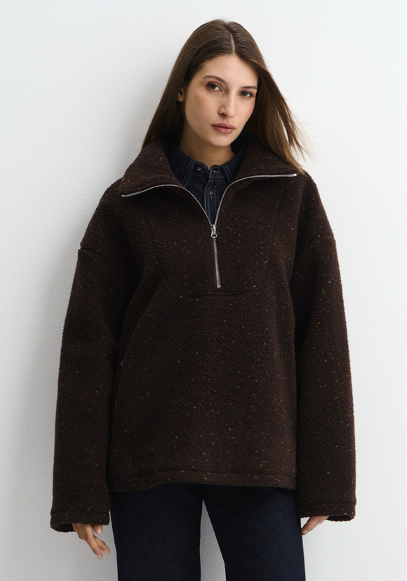 Анорак на молнии шоколадный