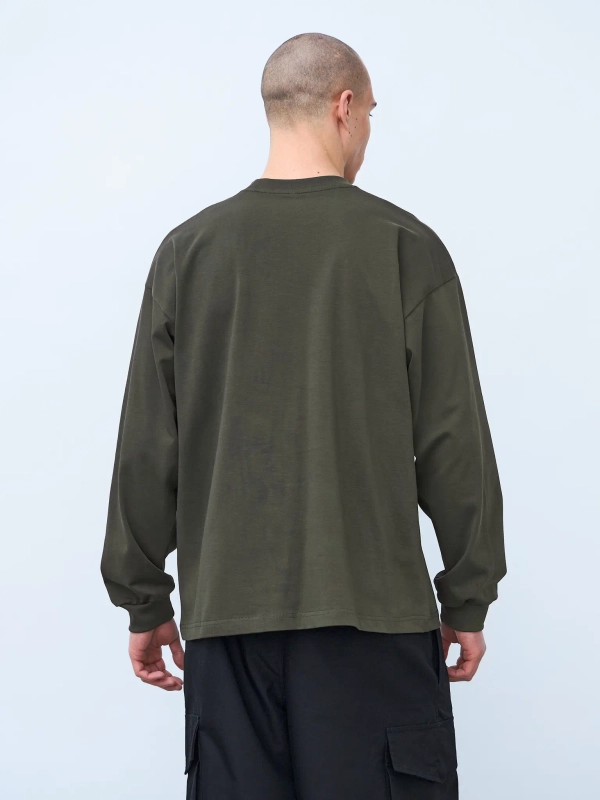 Лонгслив оверсайз (хаки) 230 г