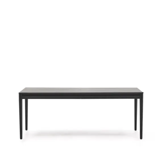 Раздвижной стол Lenon черный из шпона и массива дуба 200(280)x90
