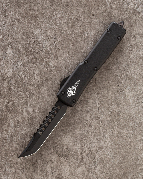 Автоматический складной нож Microtech UTX-70 Hellhound DLC Blade Signature Series 419-1DLCTS (черный-черный) фронталка/выкидуха