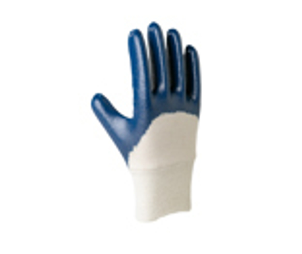 Хлопковая подкладка из джерси, вязанная манжета, нитриловое покрытие наполовину