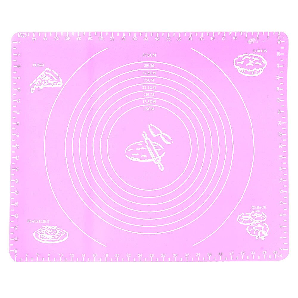 Коврик для раскатки теста и выпечки с разметкой 40х50см (в ассортименте) (силикон) (упак пакет)