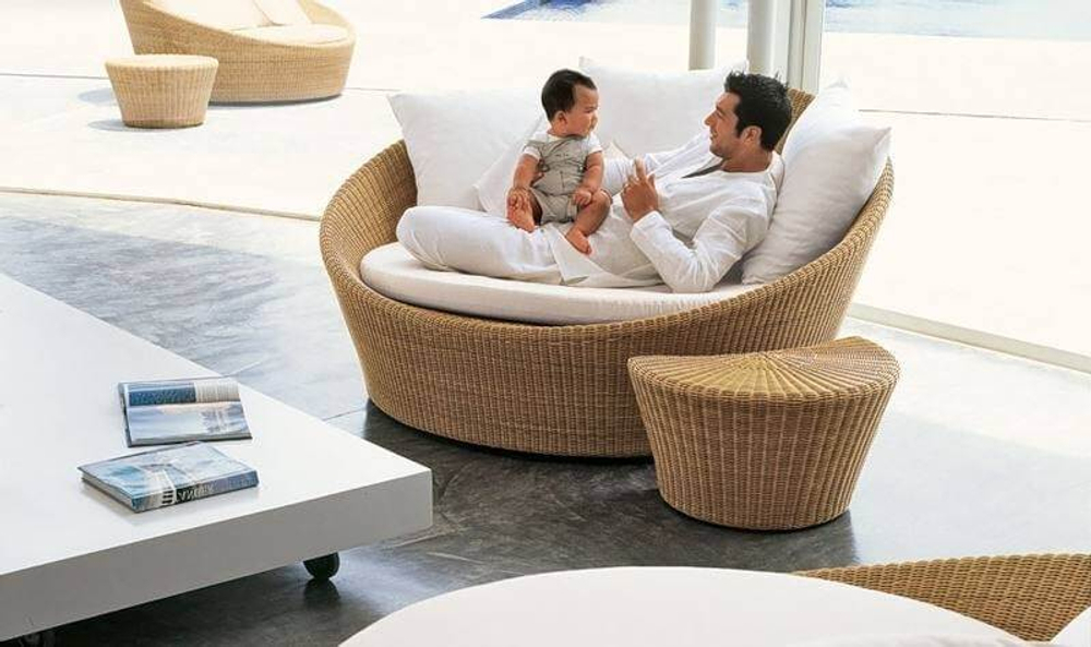 Лаунж-диван плетеный Tagliamento Milano, бронзовый