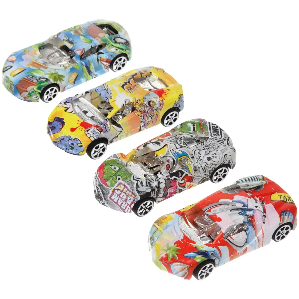 Набор машин 4 шт «Яркая гонка», заводные, 13 см, пакет