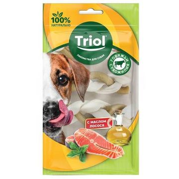 Triol Omega Plus Косички из жил с маслом лосося 7,5см 4шт