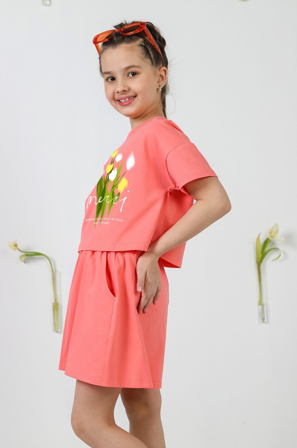 Костюм для девочки Вива-2 Виотекс КОРАЛЛОВЫЙ