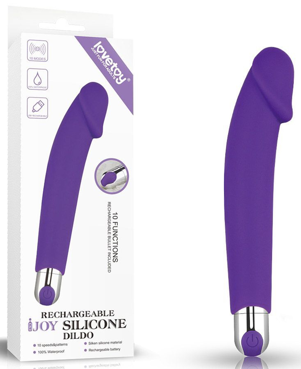 Фиолетовый вибратор Rechargeable IJOY Silicone Dildo - 16,5 см. (Цвет: фиолетовый)