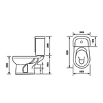 Унитаз-компакт "Ирида" синий (гориз, нижн, сид, арм) (Ст.Оскол)