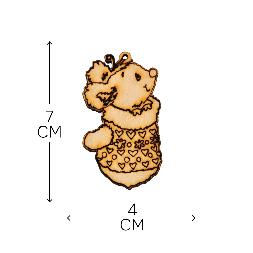 Подарочный набор игрушек на новогоднюю елку, деревянные