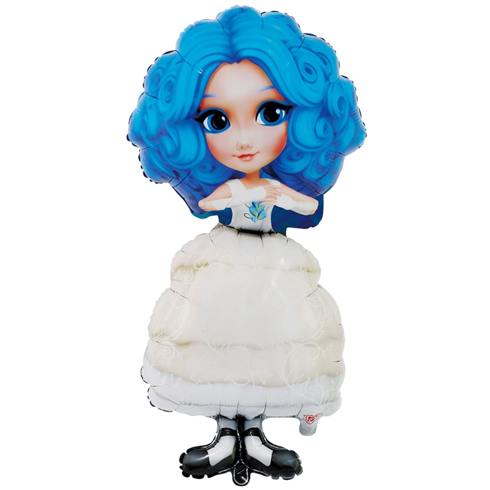 Купить фольгированный шар с гелием в виде Мальвины в Москве недорого