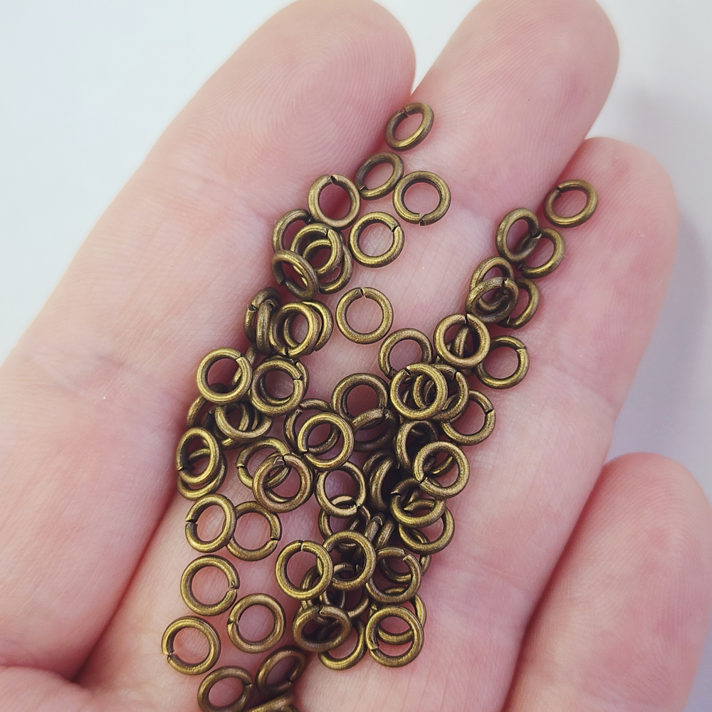 Колечки соединительные, 5×1мм, бижутерный сплав, цвет бронза, крепкие, хороший срез