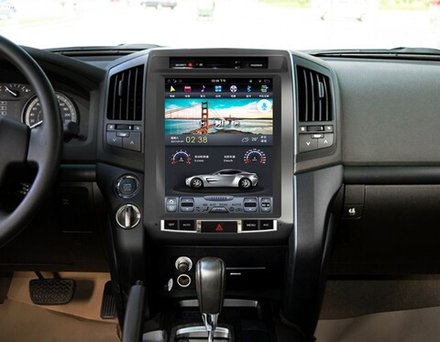 Магнитола для Toyota Land Cruiser 200 2007-2015 (экран климата внизу) - Carmedia ZF-1220-Q6 монитор 12.1" в стиле "Тесла" на Android 11, 8Гб+128Гб, CarPlay, 4G SIM-слот