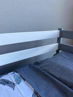 Кровать подростковая "Софа" 160*80 см серо-белая 1 борт (СЧ)