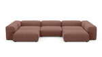 Диван Фиджи (П-образный) Cilium Coral 378*242*62 см, Розовый Вельвет Нераскладной Фиеста