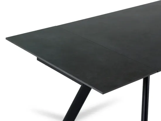 Раскладной обеденный стол Bronte черный керамика 160-240