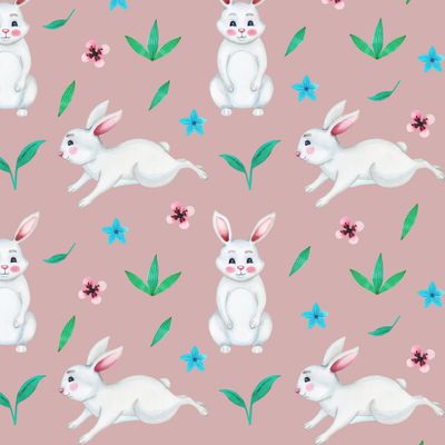 Белые пасхальные кролики