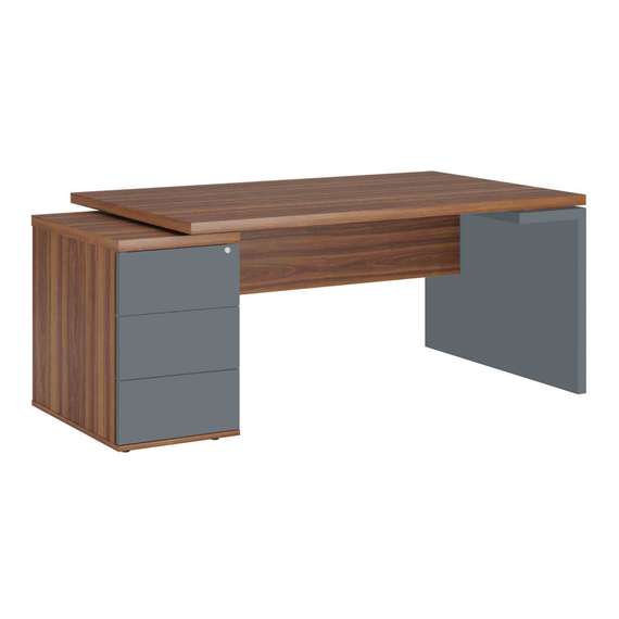 Стол рабочий на опорной тумбе левый Zion