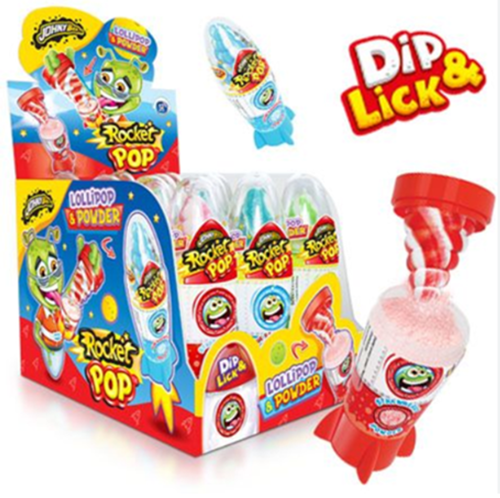 Леденец+пудра Dip'N'Lick "Ракета" (Rocket Pop),12шт, Johny Bee®