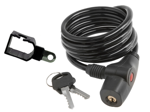 Замок вело 8х1500мм автом. с креплением черный (60)