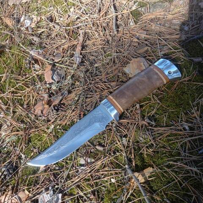 Нож кованый НС-52А с алюминиевыми вставками (40Х10С2М) гравировка (Златоуст)