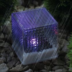 L-PL20-СUB ЭРА Садовый светильник на солнечной батарее, пластик, прозрачный, черный, 20 см | Садовые декоративные светильники