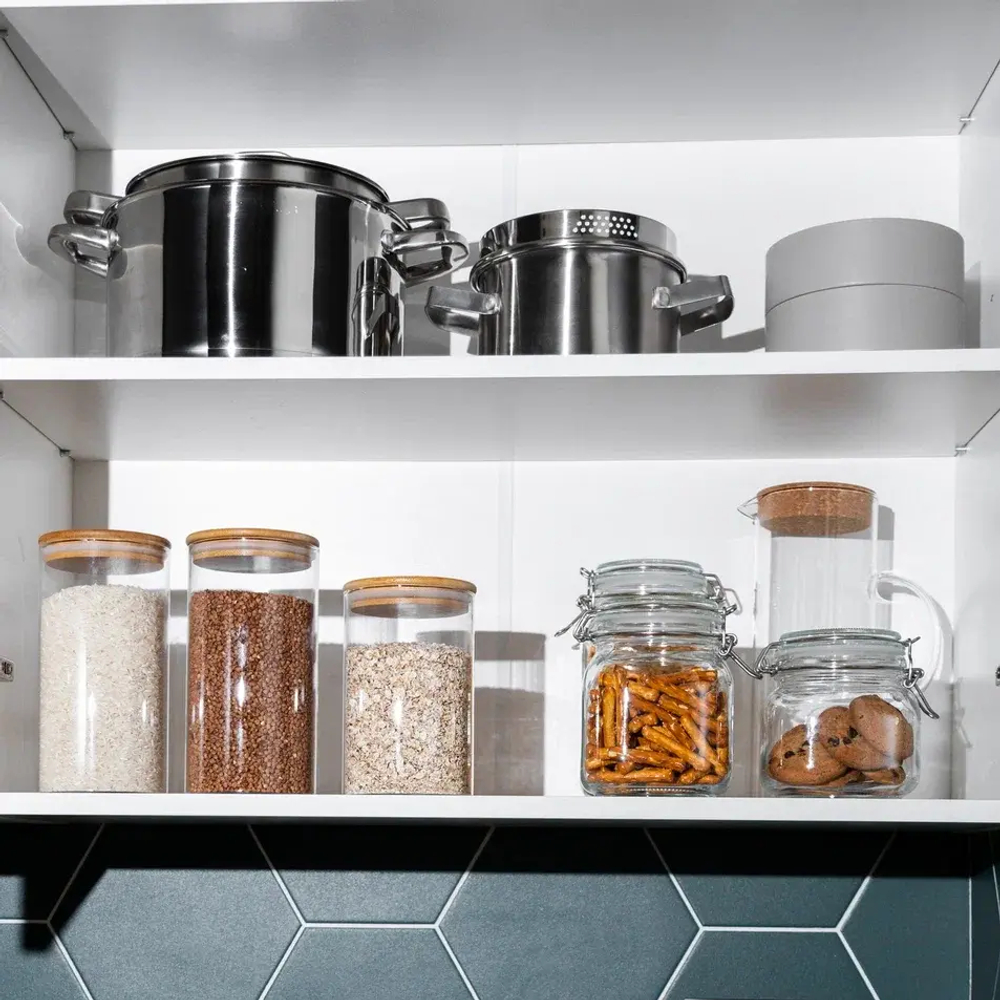 Контейнер для продуктов с крышкой Nässla (500ml.), контейнер-стекло, крышка-бамбук