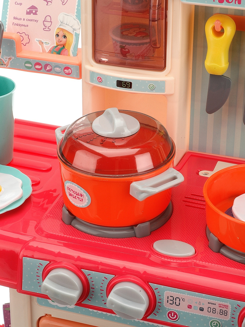 107427/Набор "Кухня Girl's club", настоящая вода, пар, свет и звук эффекты, дверь открывается, проду