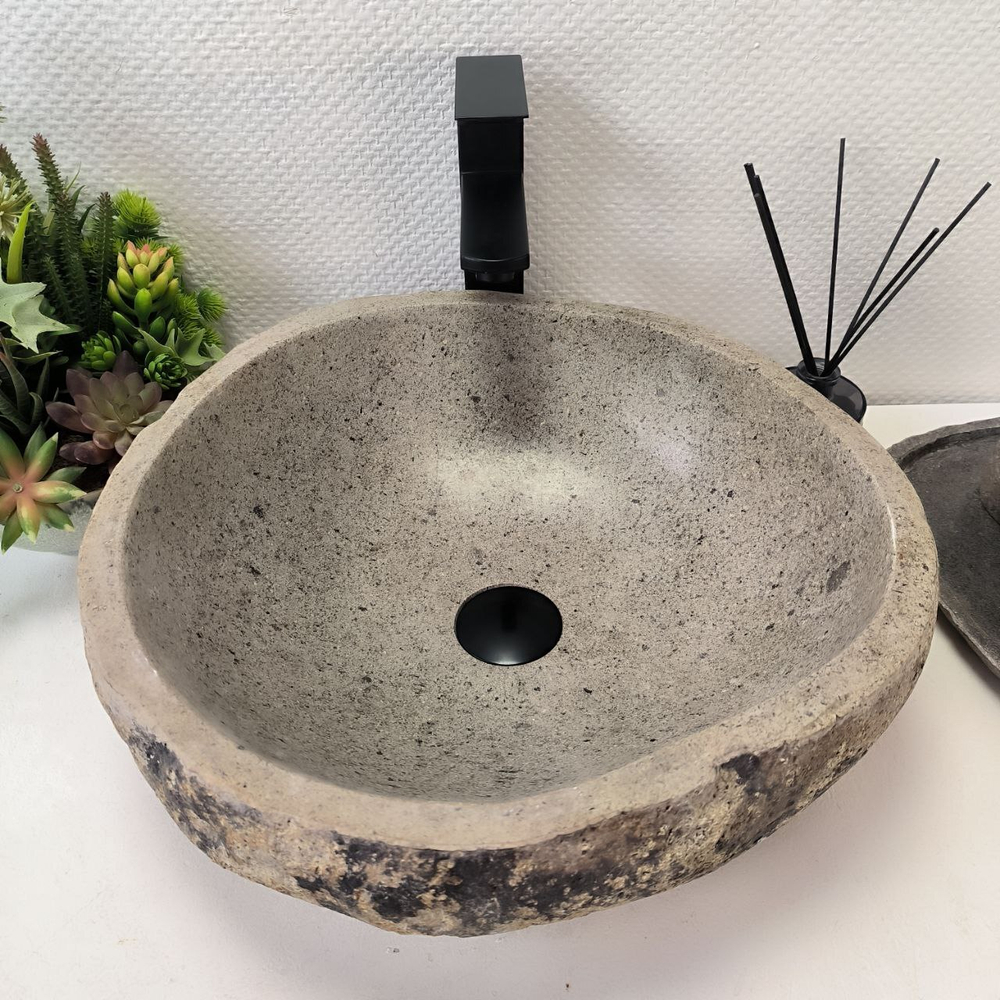 Раковина из речного камня RS-63614 (45*43*15) 0122